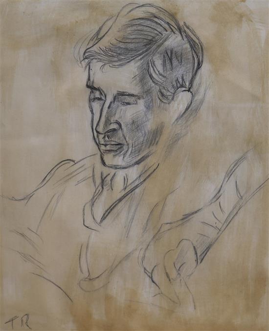 T.R. Portrait of a gentleman possibly Leonard Wolfe 24 x 20cm.